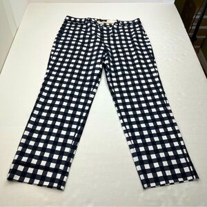 Banana Republic‎ Factory Avery Mid Rise Cropped White Black Print Size 8 NEW